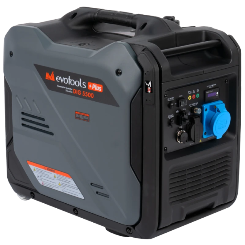 Generator Invertor Silentios DIG5500 EvoTools +Plus, 5500 W, 230 V, Pornire Electrica, Telecomanda, USB Type-A si Type-C