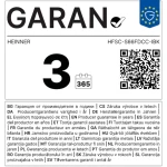 Aragaz mixt Heinner HFSC-S66FDCC-IBK, 4 arzatoare, 60x60 cm, cuptor electric 60L, grill, ventilatie, Clasa A, negru
