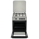 Aragaz pe gaz Heinner HFSC-K6060SL, 4 arzatoare, 60x60 cm, aprindere electrica, siguranta flacara, argintiu