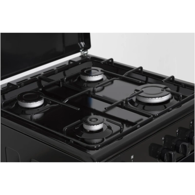 Aragaz pe gaz Heinner HFSC-SME50BK, 4 arzatoare, 50x55 cm, siguranta flacara, duze GPL, negru