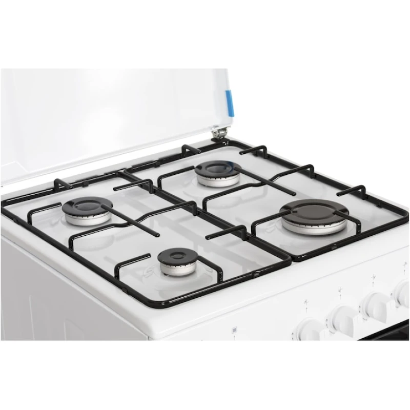 Aragaz pe gaz Heinner HFSC-SME50WH, 4 arzatoare, 50x55 cm, siguranta flacara, duze GPL, alb