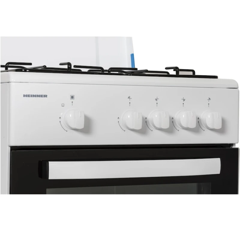 Aragaz pe gaz Heinner HFSC-SME50WH, 4 arzatoare, 50x55 cm, siguranta flacara, duze GPL, alb