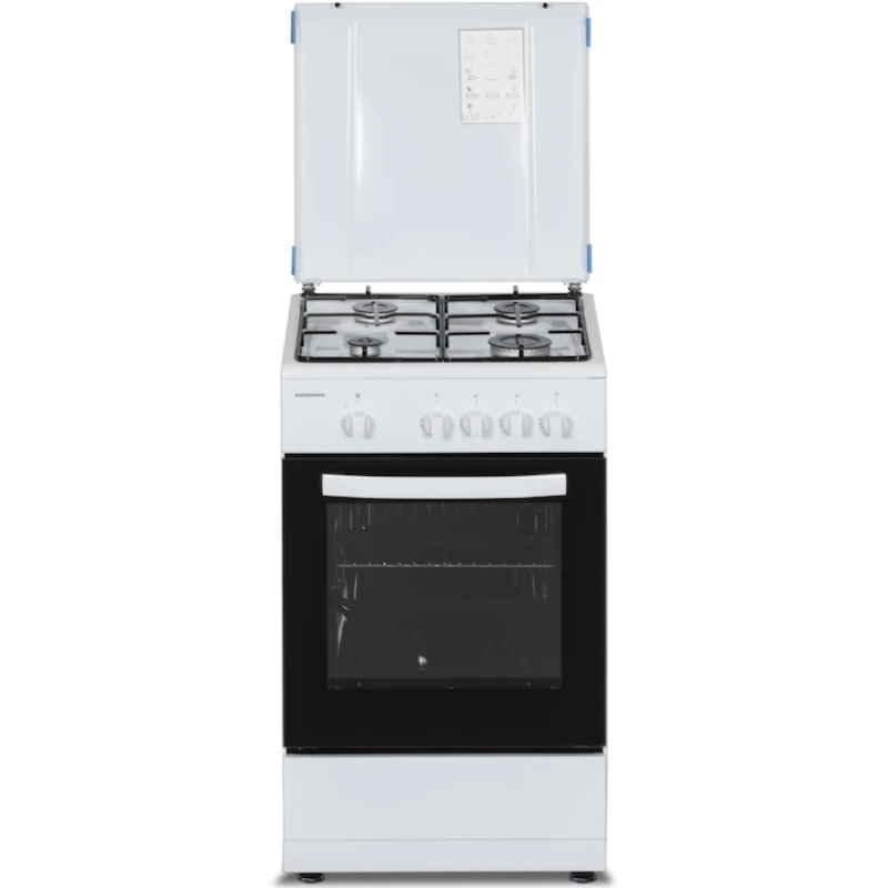 Aragaz pe gaz Heinner HFSC-SME50WH, 4 arzatoare, 50x55 cm, siguranta flacara, duze GPL, alb