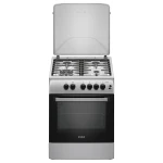 Aragaz pe gaz Samus SM664XPGS1, 4 arzatoare gaz, cuptor pe gaz, aprindere electrica plita, dispozitiv siguranta plita, dispozitiv siguranta cuptor, geam dublu la cuptor, timer mecanic, capac metalic, latime 60 cm