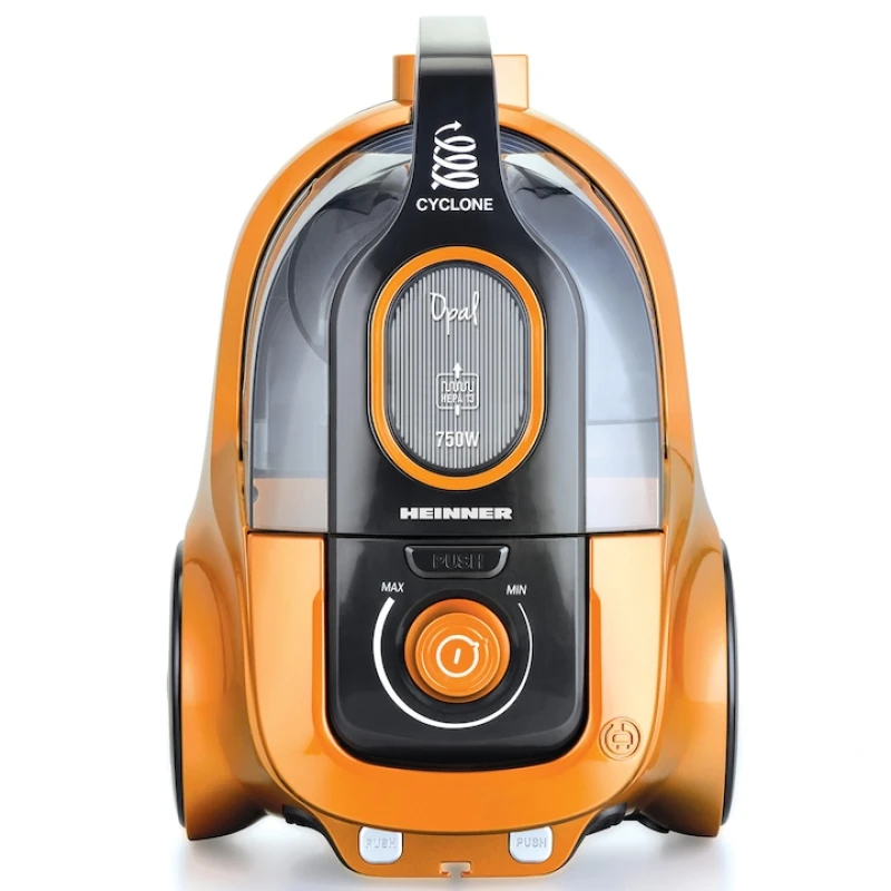 Aspirator fara sac Heinner HVC-V750OR, 750W, putere aspirare 160W, recipient 2.2L, filtru HEPA dublu, portocaliu