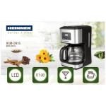 Cafetiera digitala Heinner HCM-D915, 900W, 1.5L, cana sticla, display LCD, timer, anti-picurare