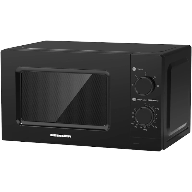 Cuptor cu microunde Heinner HMW-MD20MBK, 20L, 700W, 5 trepte putere, control mecanic, negru