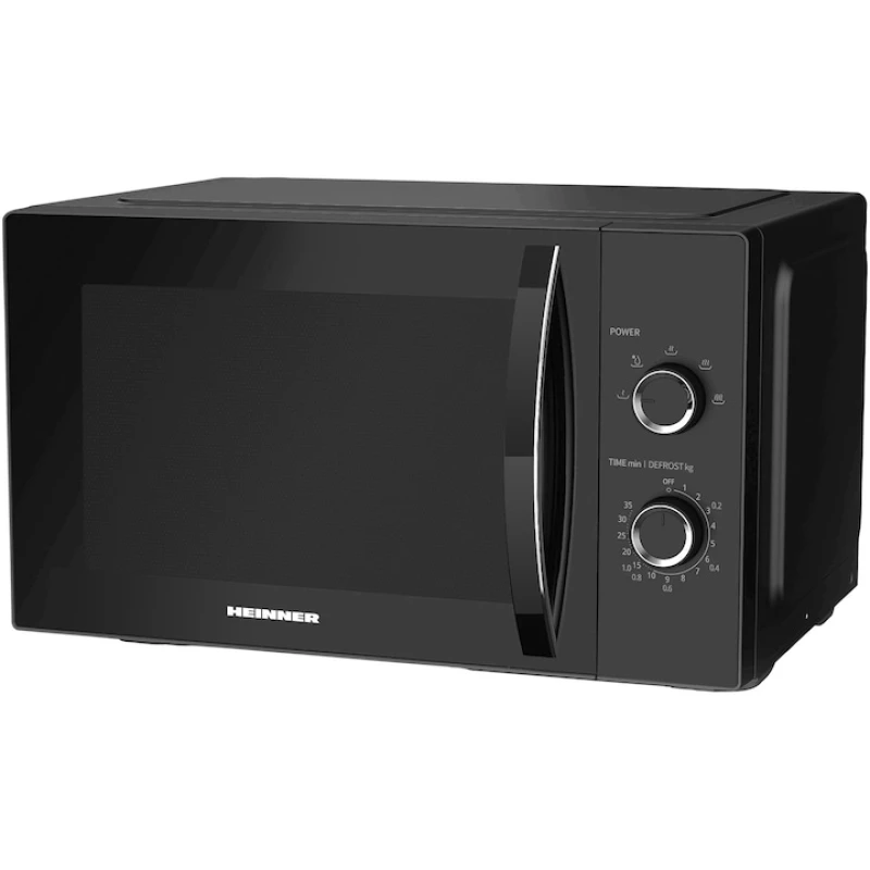 Cuptor cu microunde Heinner HMW-MD25MBK, 25L, 800W, control mecanic, 5 trepte putere, negru