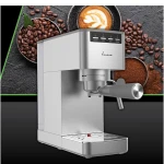 Espressor manual Fram FEM-D15SS, 1350W, 15 bar, rezervor 1.2L, sistem spumare, carcasa inox
