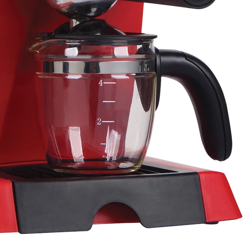 Espressor manual Heinner HEM-200RD, 800W, 3.5 bar, 0.25L, cappuccino, spumare lapte