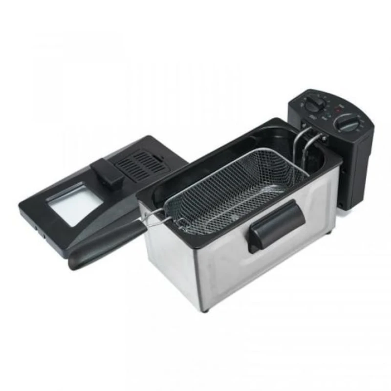 Friteuza Heinner HDF-1800SS, 1800W, 3L, capacitate 500g, timer 30 min, termostat reglabil, inox