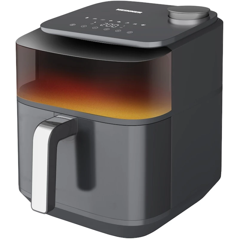 Friteuza cu aer cald Heinner CrispSteam Elite HAF-H7DLST1800, 1800W, 6.7L, 8 programe, functie Spray Apa, incalzire sus-jos, gri antracit
