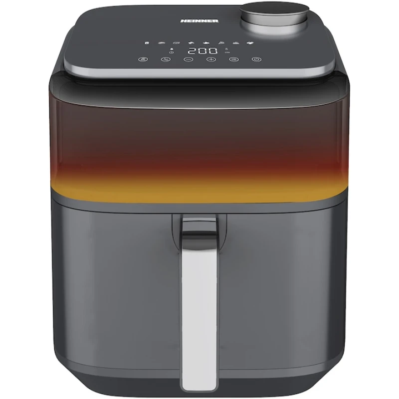 Friteuza cu aer cald Heinner CrispSteam Elite HAF-H7DLST1800, 1800W, 6.7L, 8 programe, functie Spray Apa, incalzire sus-jos, gri antracit