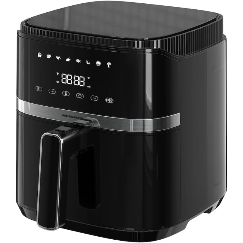 Friteuza cu aer cald Heinner VarietyFry HAF-B5BK1500, 1500W, 5L, 8 programe, display digital, control Touch, negru