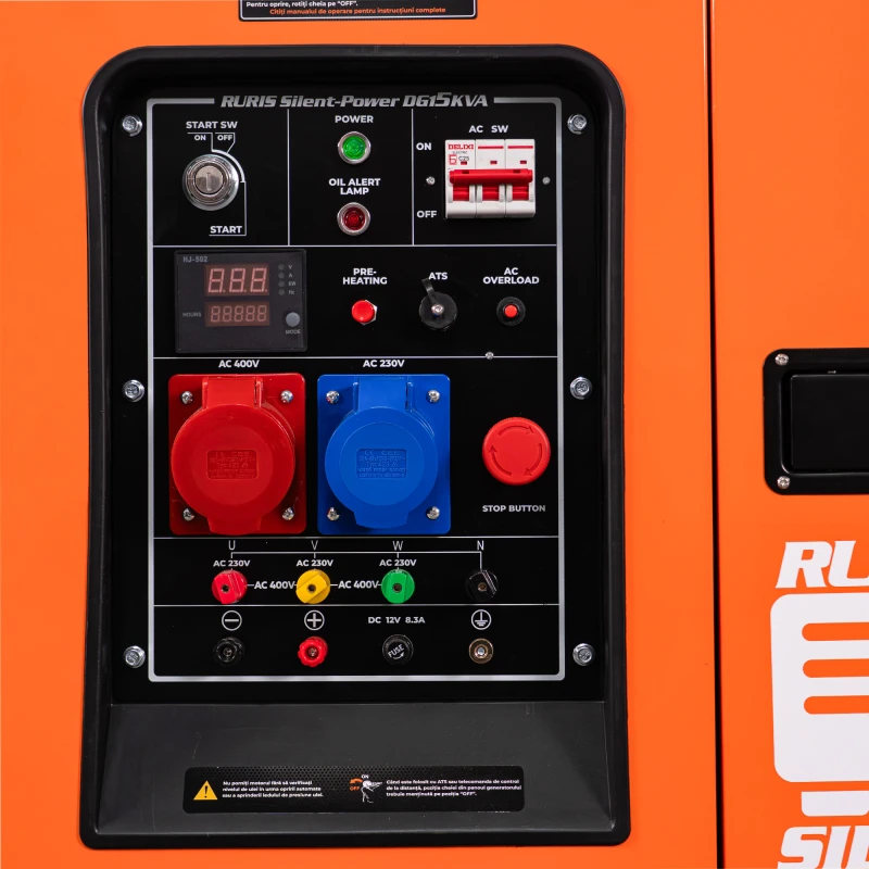 Generator Diesel Trifazat RURIS Silent-Power DG15KVA, 13 kW, 27 CP, 230/400V, ATS si AVR
