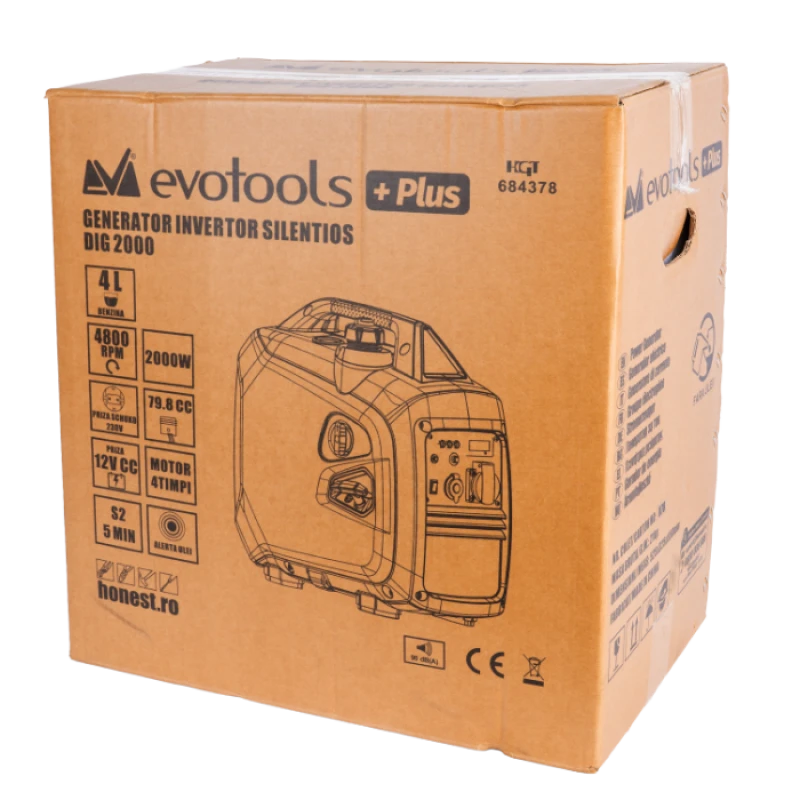 Generator Invertor Silentios DIG2000 EvoTools Plus 2000W, 230V, Motor 4 Timpi