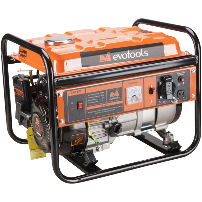 Generator benzina EvoTools GG1000, 1000W, motor 2CP, 230V si 12V, rezervor 7L