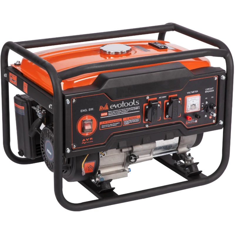 Generator benzina EvoTools GG3000A, 3000W, motor 5.4CP, 230V si 12V, rezervor 15L