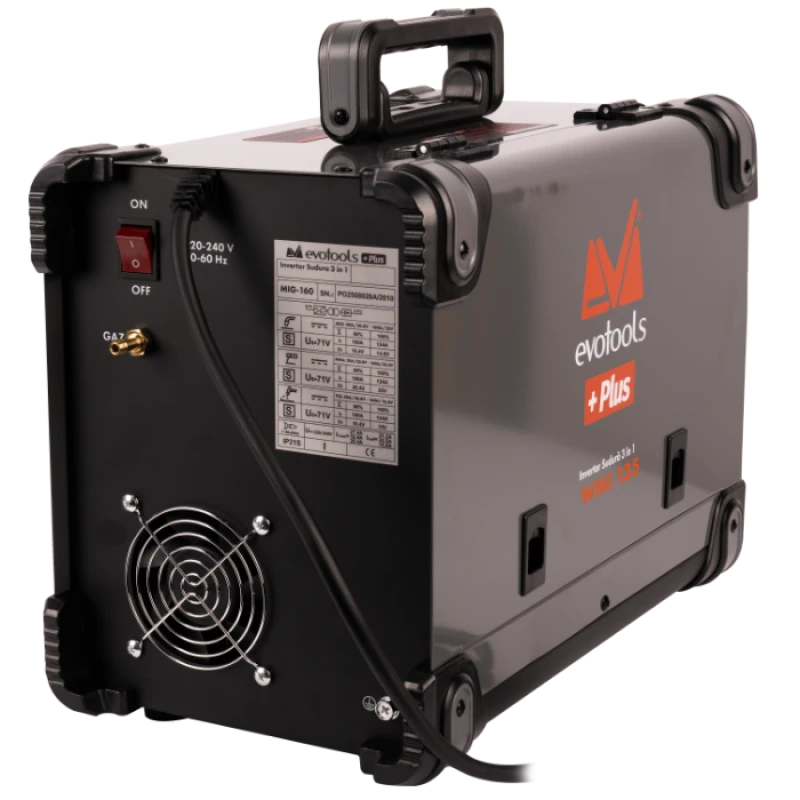 Invertor Sudura 3 in 1 cu Afisaj LED WMI135 EvoTools + Plus, Sudura MMA, MIG/MAG (Gas/No Gas), TIG Lift
