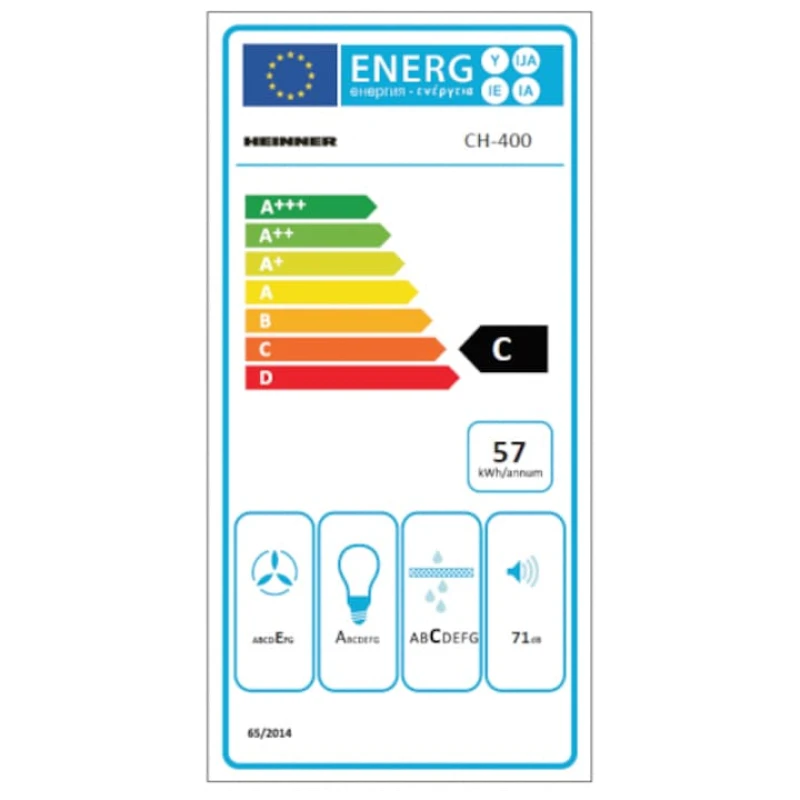 Hota traditionala Heinner CH-400-BRW, 60 cm, 2 motoare, 326.4 m3/h, Clasa C, LED, maro