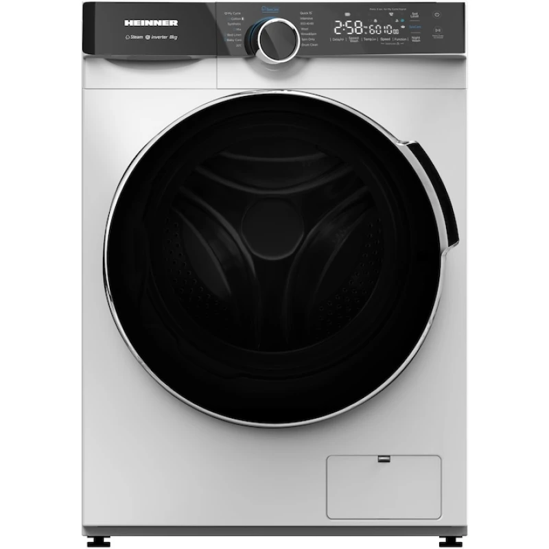 Masina de spalat rufe Heinner Slim HWM-M814IVKA+++, 8 kg, 1400 rpm, Motor Inverter, Clasa A, 14 programe, alb