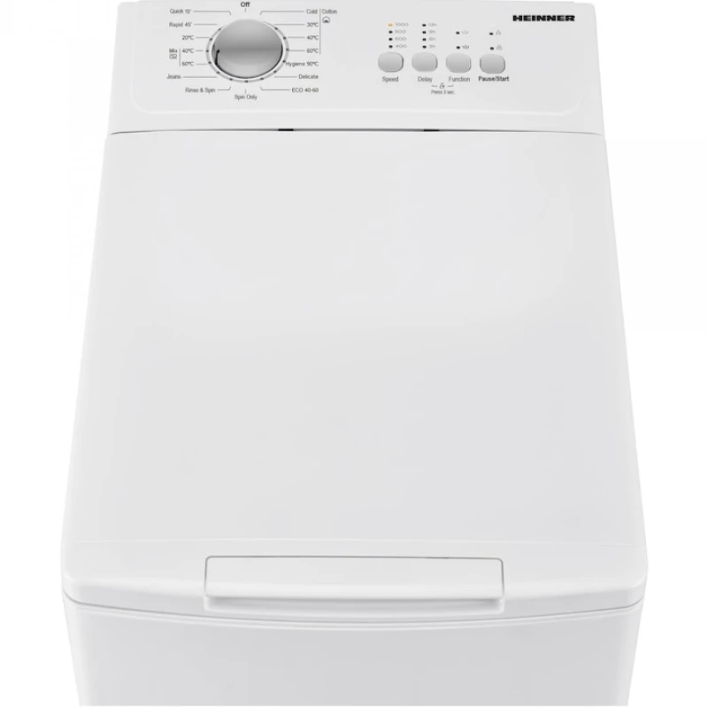 Masina de spalat rufe cu incarcare verticala Heinner HWM-TL6010C++, 6 kg, 1000 rpm, Clasa C, 15 programe, alb