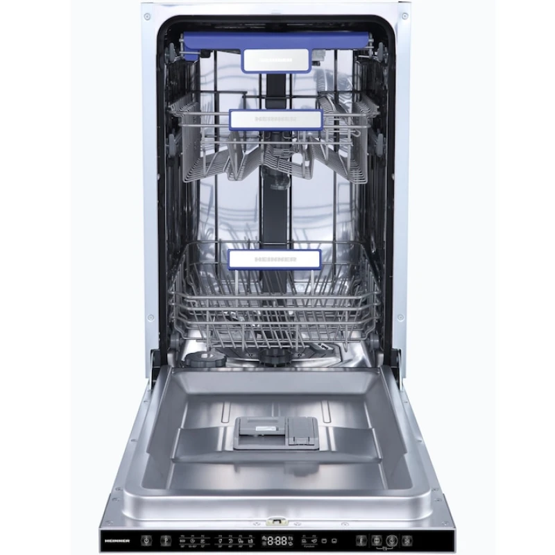 Masina de spalat vase incorporabila Heinner HDW-BIM45710AD+++, 10 seturi, 45 cm, Clasa D, 7 programe, Aquastop