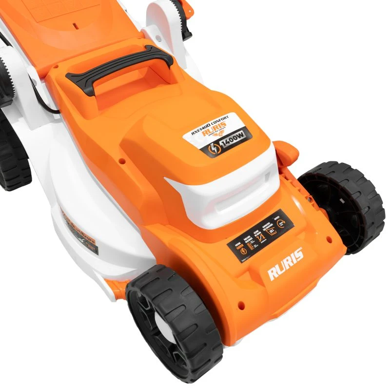 Masina de tuns gazon electrica RURIS RXE 1400 Confort, 1400W, latime taiere 35 cm, sac 35L, mulcire