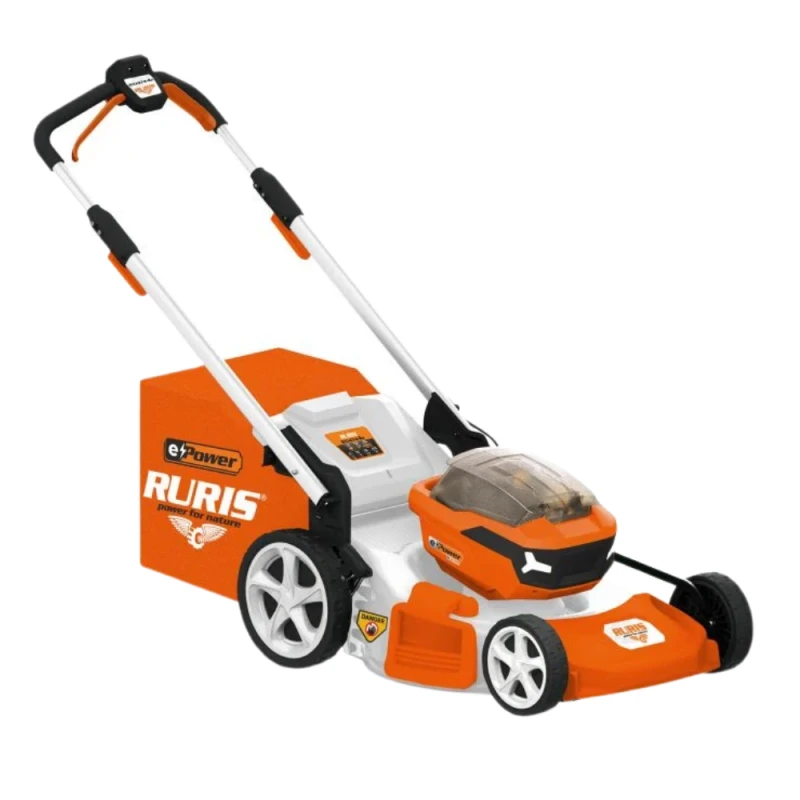 Masina de tuns gazon pe acumulator RURIS RXI 4744e, Brushless, 40V, 47 cm, autopropulsie, sac 65L, fara acumulatori