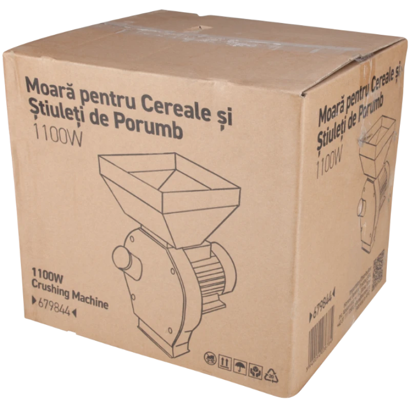 Moara electrica pentru cereale si stuleti de porumb EvoTools, 1100W, 2850 rpm, 4 site, 20 cutite
