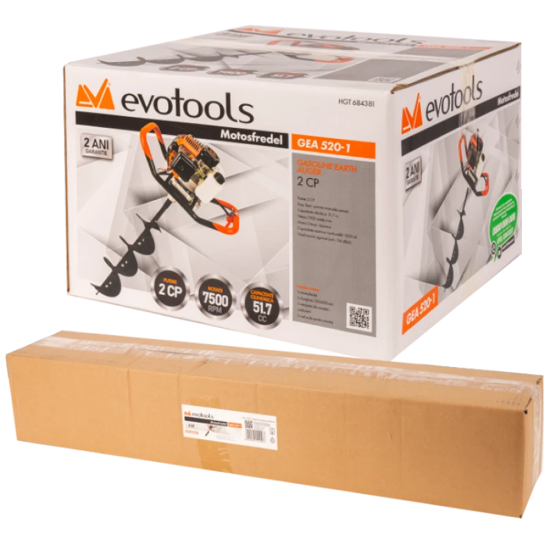 Motosfredel pe Benzina GEA 520-1 EvoTools 2 CP, Motor 2 Timpi 51.7 cm3, Burghiu 150 x 800 mm