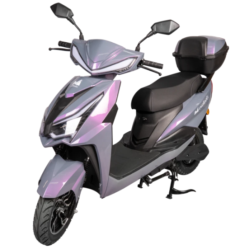 Scuter electric Evotools SC1500SK/C, Autonomie 65 km, Afisaj Digital, Frâne Discuri + Tambur, viteza maxima de 25 km/h, conform reglementarilor UE, fara permis, rosu