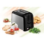 Prajitor de paine Heinner HTP-700BKSS, 750W, 2 felii, 7 niveluri rumenire, decongelare, reincalzire, negru/inox