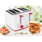 Prajitor de paine Heinner Panfette 1300 HTP-1300WHR, 1300W, 4 felii, 7 niveluri rumenire, alb/rosu