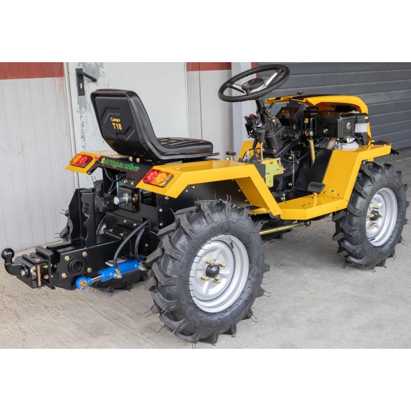 ProGARDEN Campo T18 Minitractor V27 4x4, 18CP, benzina, hidraulica fata-spate, roti 6.00-12, Model 2026 + Freza tractata V27 minitractoare Campo T, 15/20cm