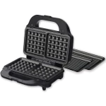 Sandwich maker Heinner SM-2H900BKS, 900W, 2 sandwich-uri, placi detasabile grill si waffle, negru/rosu sidef