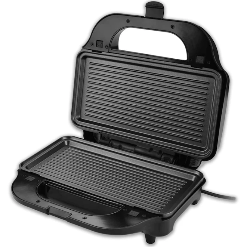 Sandwich maker Heinner SM-2H900BKS, 900W, 2 sandwich-uri, placi detasabile grill si waffle, negru/rosu sidef