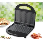 Sandwich maker Heinner SM-H700BK, 700W, 2 sandwich-uri, placi grill antiaderente, negru