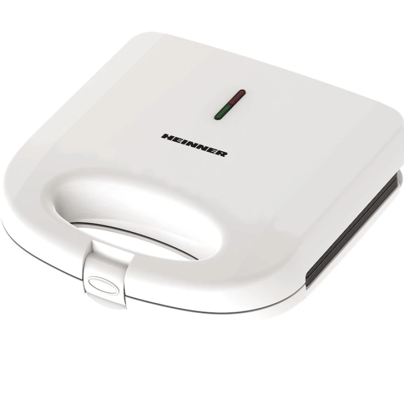 Sandwich maker Heinner SM-K750FGWH, 750W, 2 sandwich-uri, placi grill antiaderente, protectie supraincalzire, alb