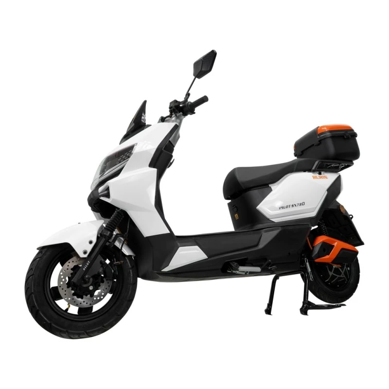 Scuter electric RURIS PILOT SX 720, motor 2500 W, baterie 72 V 32 Ah, autonomie pana la 92 km, viteza maxima de 25 km/h, conform reglementarilor UE, fara permis, Alb