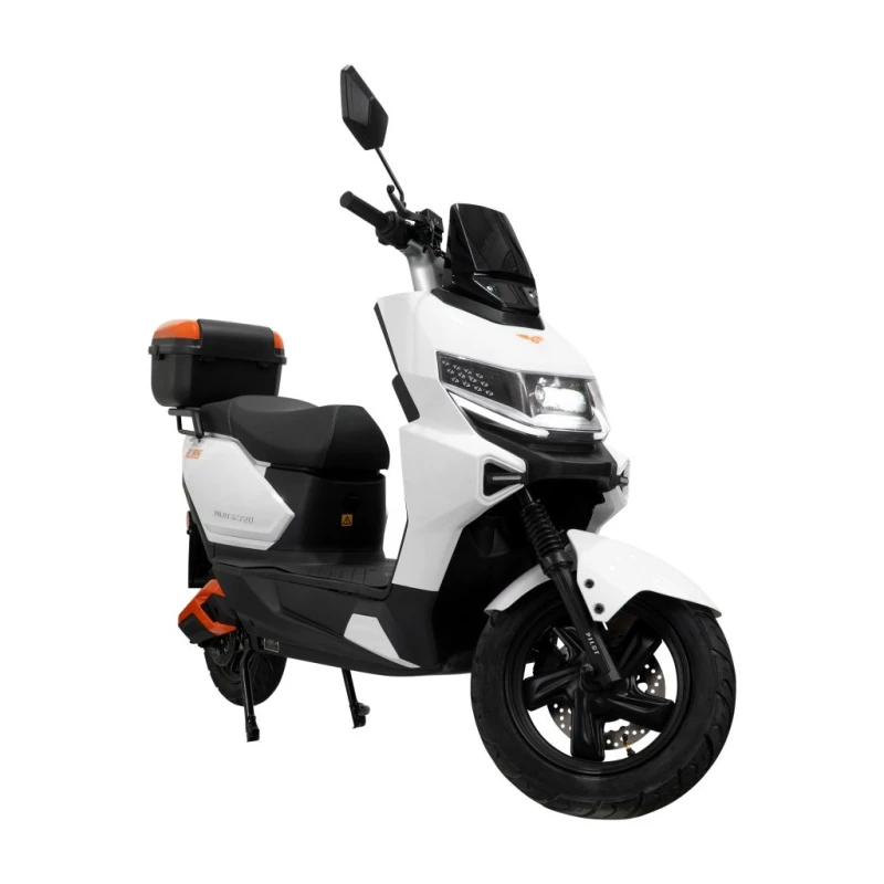 Scuter electric RURIS PILOT SX 720, motor 2500 W, baterie 72 V 32 Ah, autonomie pana la 92 km, viteza maxima de 25 km/h, conform reglementarilor UE, fara permis, Alb