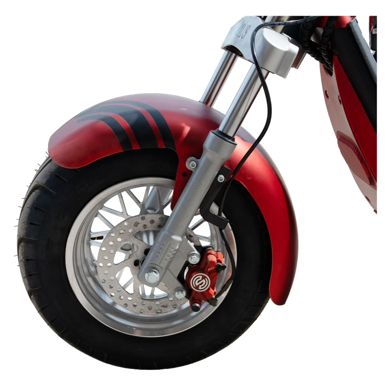 Scuter electric, Samus Indiana-10T2100-60V20L-Red, autonomie 60 km, putere maxima 2100 W, acumulator 60 V 20 Ah, viteza maxima de 25 km/h, conform reglementarilor UE, fara permis