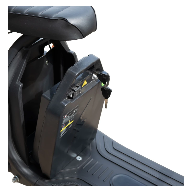 Scuter electric, Samus Indiana-10T2100-60V20L-Red, autonomie 60 km, putere maxima 2100 W, acumulator 60 V 20 Ah, viteza maxima de 25 km/h, conform reglementarilor UE, fara permis
