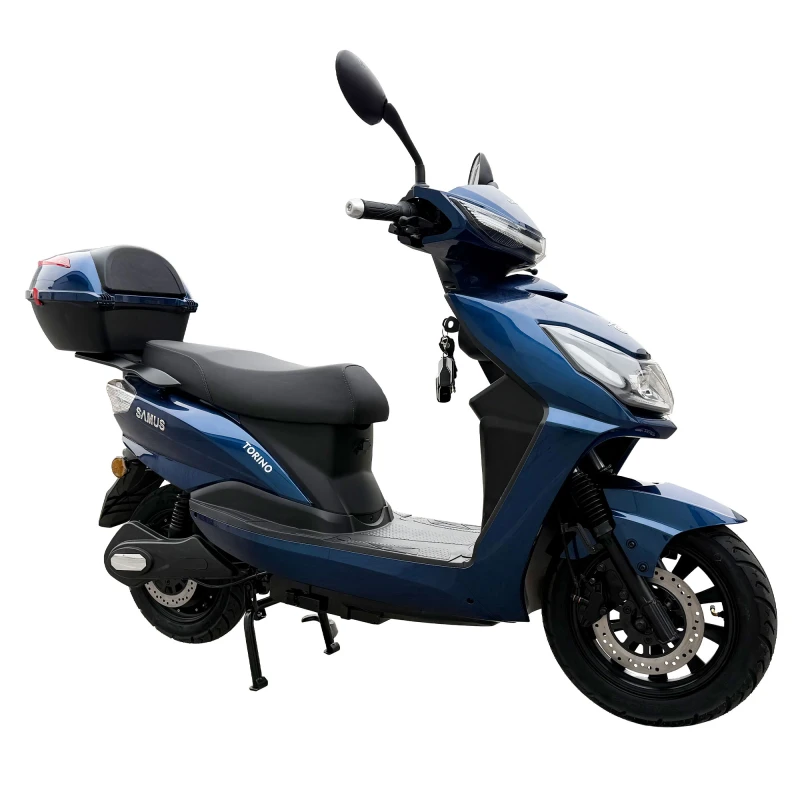 Scuter electric Samus Torino-25-12T2500-72V32-Blue, putere maxima 2500W, Autonomie 100 km, viteza maxima de 25 km/h, conform reglementarilor UE, fara permis