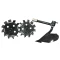 Set roti metalice si plug Bisonte BTA-SP360, distanta exterioara roti 420 mm, pentru BTA-MF360