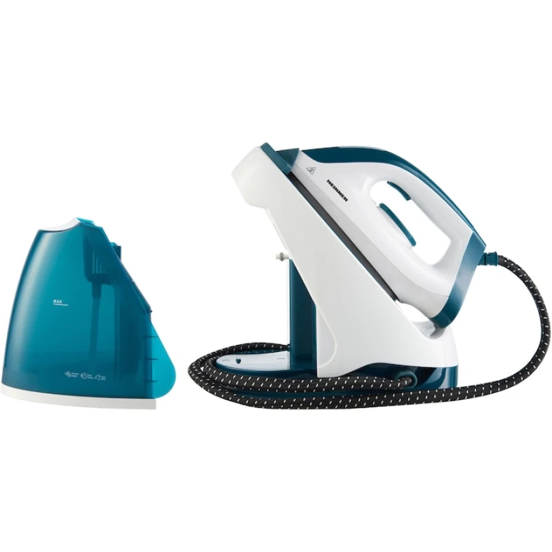 Statie de calcat Heinner IdeaSteam HIS-D2005WB, 2200W, 5 bar, rezervor 1.2L, talpa antiaderenta, alb/albastru