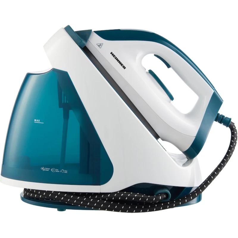 Statie de calcat Heinner IdeaSteam HIS-D2005WB, 2200W, 5 bar, rezervor 1.2L, talpa antiaderenta, alb/albastru
