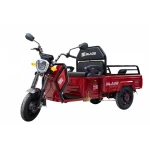 Triciclu Cargo electric BLADE Active R6 1300W, autonomie pana la 50 km, baterie plumb-acid 72 V/20 Ah, viteza maxima de 25 km/h, conform reglementarilor UE, fara permis, Rosu-Negru
