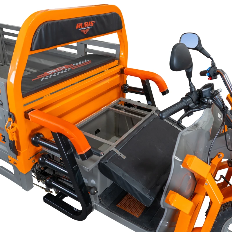 Triciclu electric Cargo RURIS PILOT3130G H, 3600W, baterie 72V 58Ah, autonomie 80 km, descarcare hidraulica, viteza maxima de 25 km/h, conform reglementarilor UE, fara permis