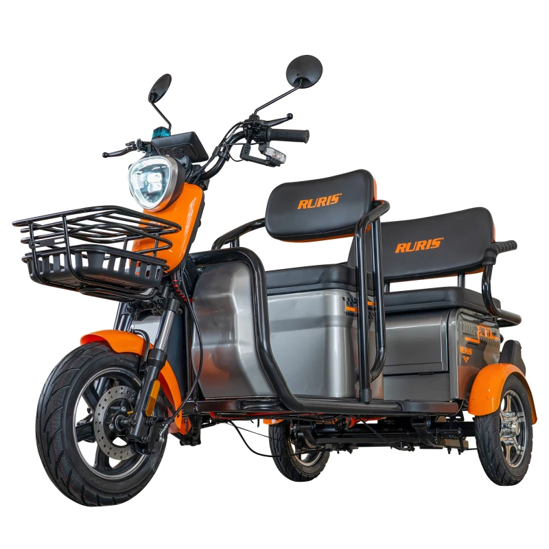 Triciclu electric RURIS PILOT 3040G, 2000W, baterie 72V 20Ah, autonomie 50 km, 25 km/h, 2 locuri, viteza maxima de 25 km/h, conform reglementarilor UE, fara permis